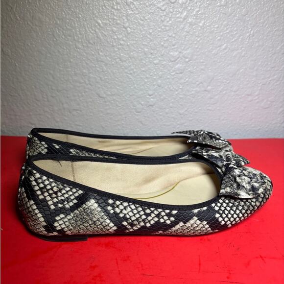 Sam Edelman Circus Snake Print leather Ballet Flats with bow size 7.5 - Picture 3 of 7